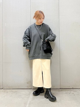 「アイテム（スウェット）」を使った、akn.さん（レディース・158cm・20代）の秋コーディネート