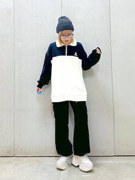 「JEANASIS（ジーナシス）のランダムアウトソールスニーカー/968688（スニーカー）」を使った、akn.さん（レディース・158cm）の冬コーディネート