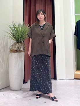 「LOWRYS FARM（ローリーズファーム）のＴＯＰモチーフステンレスネックレス 1050283（ネックレス、シルバー系）」を使った、akn.さん（レディース）の夏コーディネート