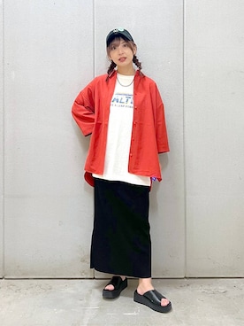「アイテム（キャップ）」を使った、akn.さん（レディース・158cm・20代）の夏コーディネート