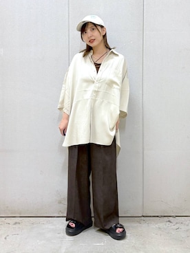 「アイテム（キャップ）」を使った、akn.さん（レディース・158cm・30代）の夏コーディネート