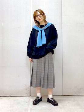 「アイテム（スウェット）」を使った、akn.さん（レディース・158cm・20代）の秋コーディネート