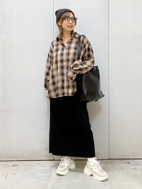 「アイテム（スカート）」を使った、akn.さん（レディース・158cm・30代）の秋コーディネート