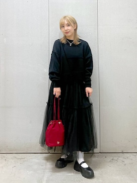 「アイテム（スウェット）」を使った、akn.さん（レディース・158cm・20代）の秋コーディネート