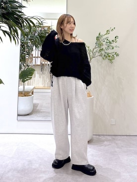 「アイテム（スウェットパンツ）」を使った、akn.さん（レディース・158cm・30代）の秋コーディネート