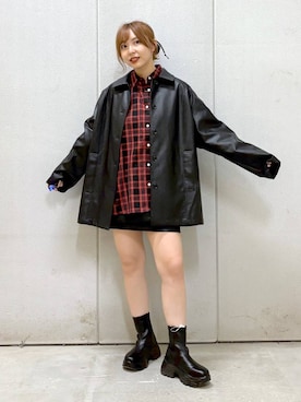「アイテム（カバーオール）」を使った、akn.さん（レディース・158cm）の秋コーディネート