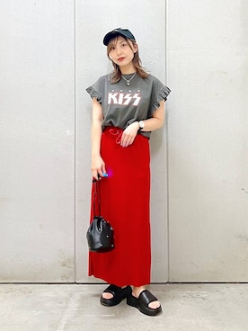 「アイテム（キャップ）」を使った、akn.さん（レディース・158cm・20代）の春コーディネート