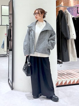 「アイテム（ブルゾン）」を使った、akn.さん（レディース・158cm・30代）の冬コーディネート