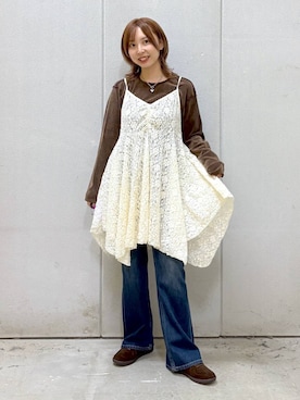 「キャミソール」｜akn.さん（レディース・158cm・30代）の秋コーディネート