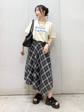 「LOWRYS FARM（ローリーズファーム）のカンドウフィットスポサン 284000（サンダル）」を使った、akn.さん（レディース・158cm・30代）の夏コーディネート