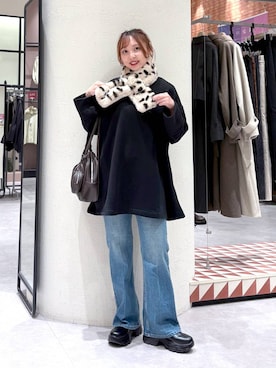 「アイテム（ボストンバッグ）」を使った、akn.さん（レディース・158cm・20代）の冬コーディネート