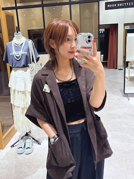 「LOWRYS FARM（ローリーズファーム）のバスケットジャケットＳＳ　491984（テーラードジャケット）」を使った、akn.さん（レディース・158cm・30代）の夏コーディネート