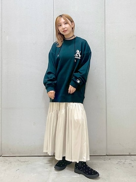 「アイテム（スウェット）」を使った、akn.さん（レディース・158cm・20代）の秋コーディネート
