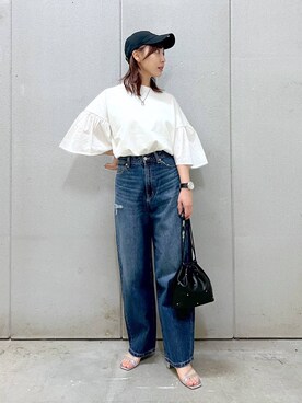 「アイテム（キャップ）」を使った、akn.さん（レディース・158cm・20代）の春コーディネート