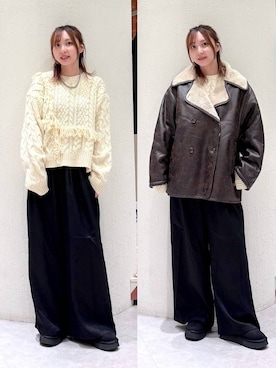 「アイテム（ムートンコート）」を使った、akn.さん（レディース・158cm・20代）の冬コーディネート