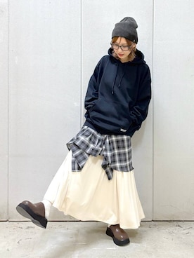 「アイテム（ニットキャップ/ビーニー）」を使った、akn.さん（レディース・158cm・30代）の夏コーディネート