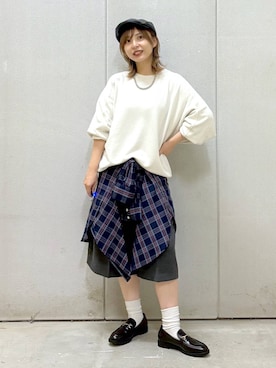 「ハーフパンツ」｜akn.さん（レディース・158cm・20代）の秋コーディネート