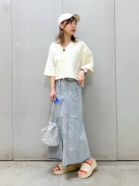 「アイテム（キャップ）」を使った、akn.さん（レディース・158cm・20代）の春コーディネート