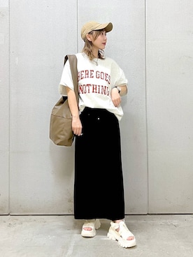 「アイテム（キャップ）」を使った、akn.さん（レディース・158cm・20代）の春コーディネート