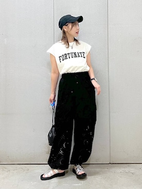 「アイテム（キャップ）」を使った、akn.さん（レディース・158cm・20代）の春コーディネート