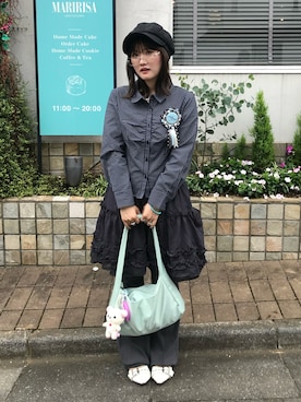 「アイテム（パンプス、ホワイト系）」を使った、rin.さん（レディース・153cm）の秋コーディネート