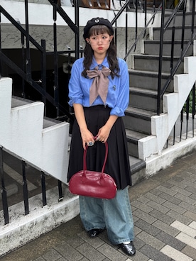 「アイテム（ハンチング/ベレー帽）」を使った、rin.さん（レディース・153cm）の秋コーディネート