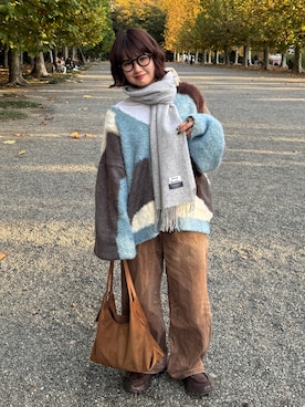 「アイテム（マフラー）」を使った、rin.さん（レディース・153cm）の秋コーディネート