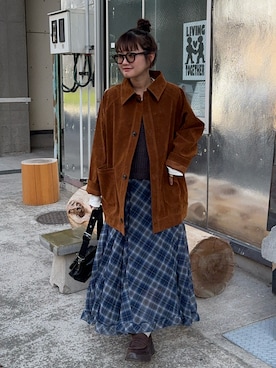 「アイテム（ブルゾン）」を使った、rin.さん（レディース・153cm）の秋コーディネート