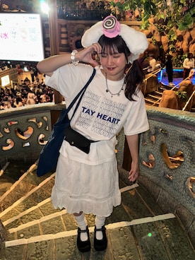 「アイテム（ボディバッグ/ウエストポーチ）」を使った、rin.さん（レディース・153cm）の夏コーディネート