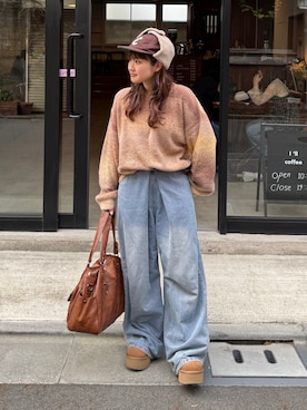 「アイテム（キャップ）」を使った、rin.さん（レディース・153cm）の秋コーディネート