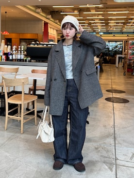 「アイテム（テーラードジャケット）」を使った、rin.さん（レディース・153cm）の冬コーディネート