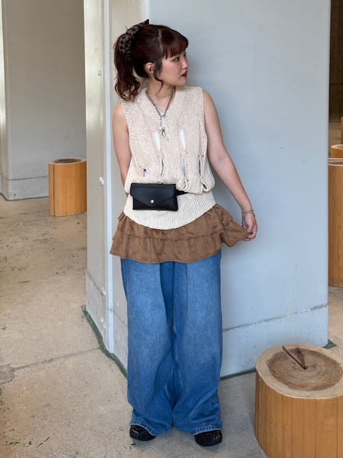 artesania Snow Flake Vest gr ニット ベスト 未使用 artesania Snow Flake Vest gr ニット ベスト 未使用の通販 by