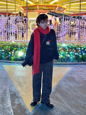 「アイテム（ハンチング/ベレー帽）」を使った、rin.さん（レディース・153cm）の秋コーディネート