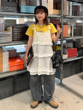 「アイテム（チュニック）」を使った、rin.さん（レディース・153cm）の夏コーディネート