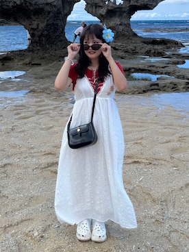 「crocs（クロックス）のアイテム」を使った、rin.さん（レディース・153cm）の夏コーディネート