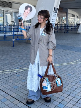 「アイテム（テーラードジャケット）」を使った、rin.さん（レディース・153cm）の秋コーディネート