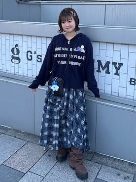 「JEANASIS（ジーナシス）のアイテム」を使った、rin.さん（レディース・153cm）の冬コーディネート