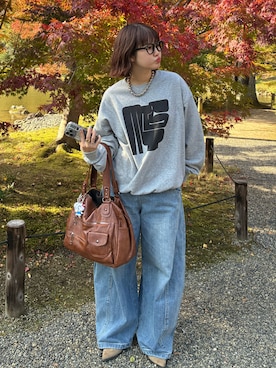 「アイテム（スウェット）」を使った、rin.さん（レディース・153cm）の秋コーディネート