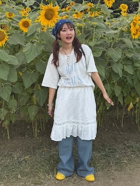 「アイテム（バックパック/リュック）」を使った、rin.さん（レディース・153cm）の夏コーディネート
