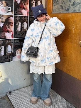 「アイテム（ブルゾン）」を使った、rin.さん（レディース・153cm）の冬コーディネート