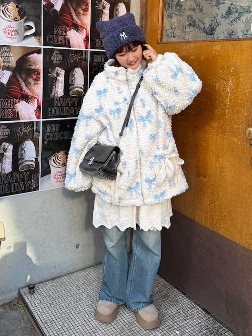 セール】Fluffy Tulip Boa Blouson(ブルゾン)|merry jenny(メリー セール】Fluffy Tulip Boa Blouson(ブルゾン)|merry jenny(メリー