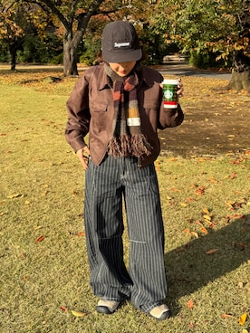 「アイテム（スリッポン）」を使った、rin.さん（レディース・153cm）の秋コーディネート