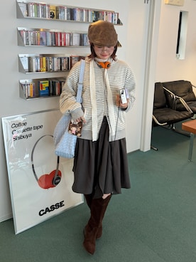 「SPINNS（スピンズ）のアイテム（帽子）」を使った、rin.さん（レディース・153cm）の春コーディネート