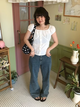 「EVOL（イーボル）のアイテム」を使った、rin.さん（レディース・153cm）の春コーディネート