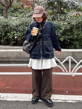 「Honeys（ハニーズ）のアイテム」を使った、rin.さん（レディース・153cm）の冬コーディネート