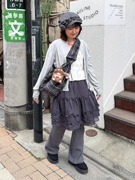 「FLAREUP（フレアアップ）のアイテム」を使った、rin.さん（レディース・153cm）の夏コーディネート