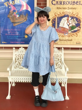 「CIAOPANIC（チャオパニック）の【neutral by ciaopanic】ミドルカプリパンツ（その他パンツ、ブラック系）」を使った、rin.さん（レディース・153cm）の夏コーディネート