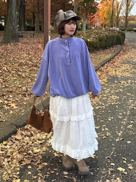 「アイテム（その他トップス）」を使った、rin.さん（レディース・153cm）の秋コーディネート