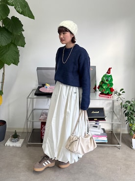 「アイテム（スカート）」を使った、rin.さん（レディース・153cm）の冬コーディネート