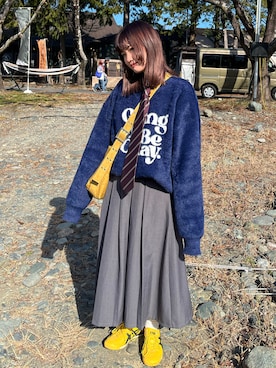 「アイテム（ニット/セーター）」を使った、rin.さん（レディース・153cm）の秋コーディネート